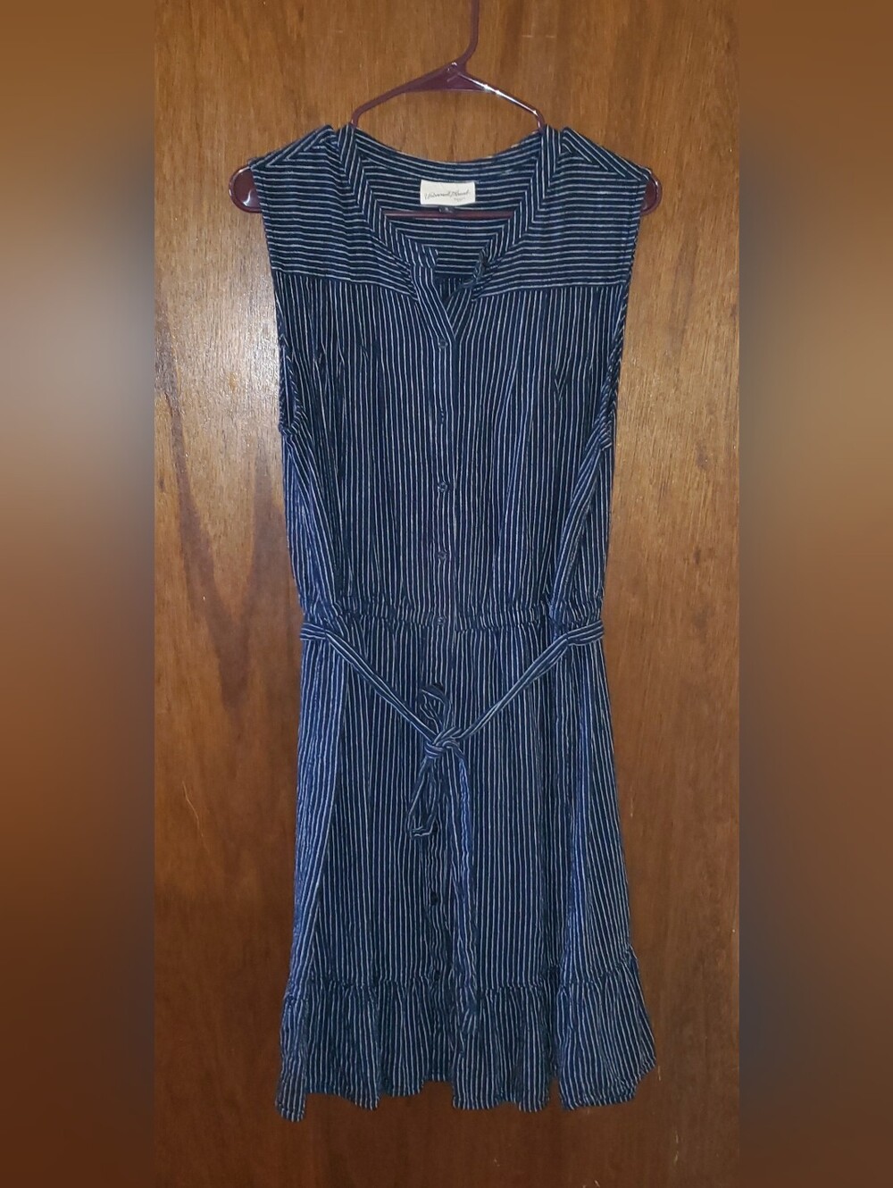 Universal Thread Blue Striped Linen Blend Dress Sz Xl